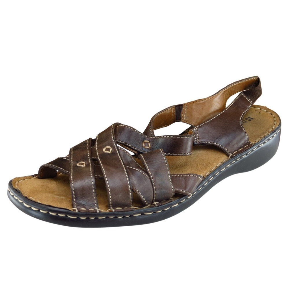 Naturalizer Sz 9.5 M Brown Strappy‎ Leather Women Sandals Craft 4